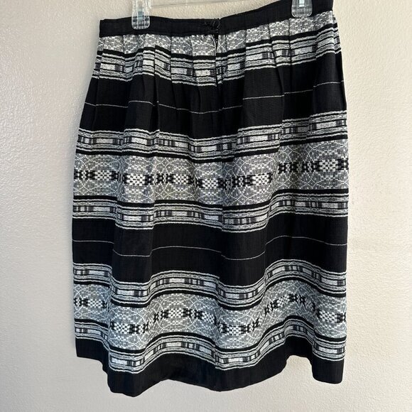 Vintage‎ Black and White Patterned Skirt - Picture 3 of 7